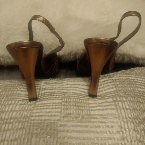 Copper pointed toe sling backs - Picture 4 of 6
